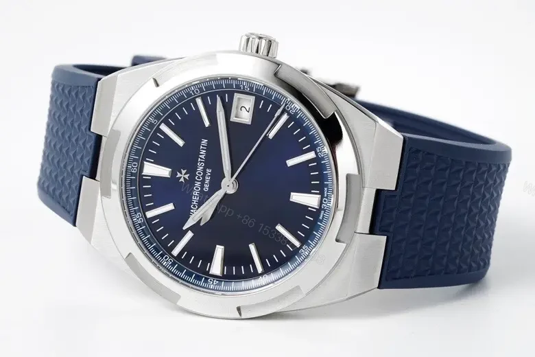 View 7 of GS Factory Vacheron Constantin Overseas 4500V Series Steel Watch – Blue Dial, 41mm Stainless Steel Case, Rubber Strap, Automatic Cal.5100 Movement, 60-Hour Power Reserve, Geneva Seal Certified