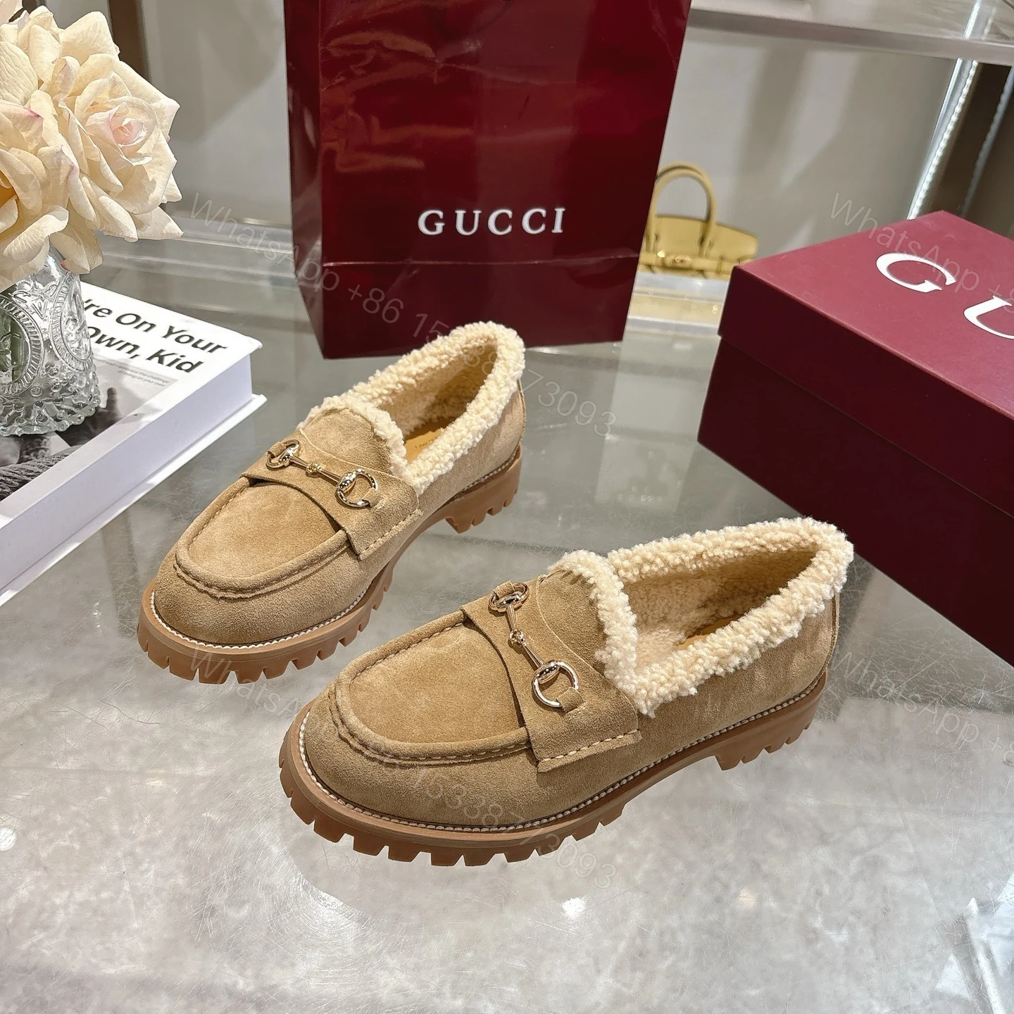 View 5 of Gucci Women Loafer With Horsebit Beige 836060 Aaa5U 9556
