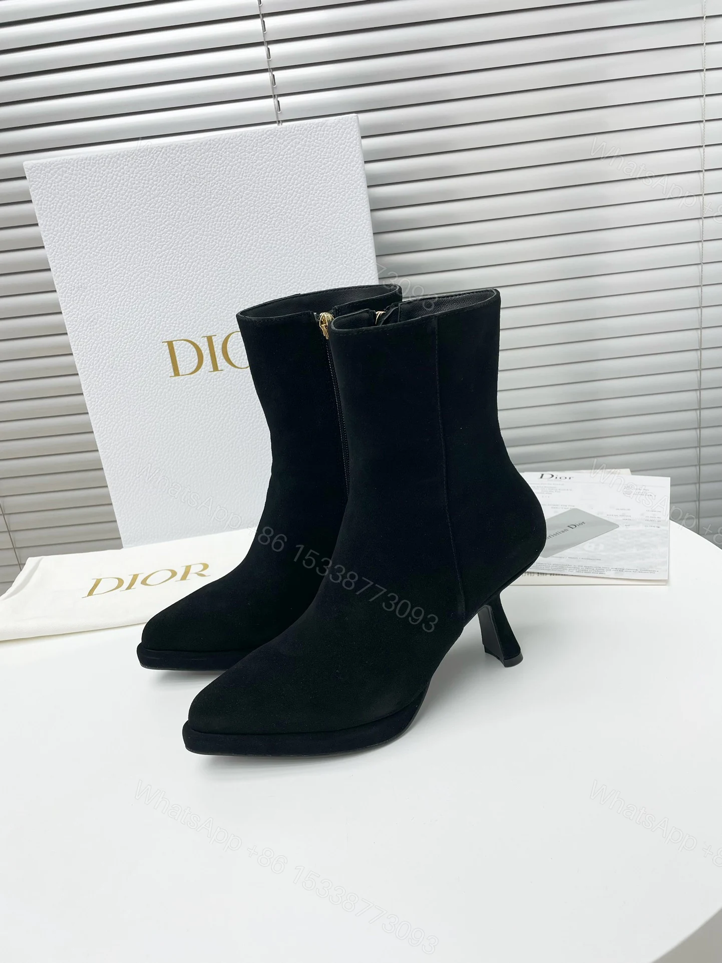 View 2 of DIOR SUEDE LEATHER ANKLE BOOTS BLACK