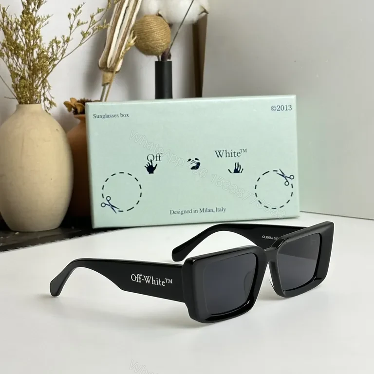 View 6 of Bold White Square Frames Sunglasses with Off-White Branding