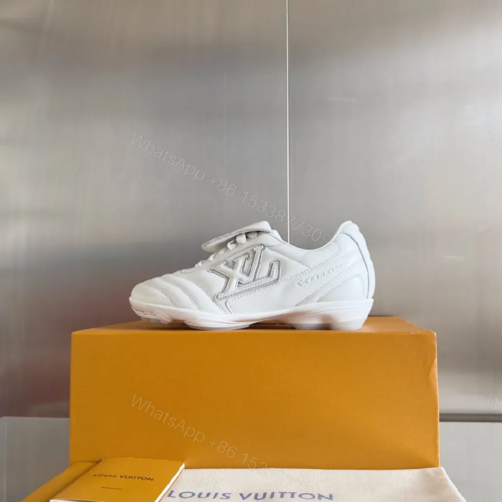 View 8 of White LV-Inspired High-Top Sneakers - Premium Comfort & Style