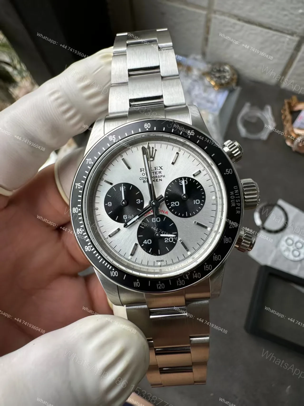 View 8 of Rolex Daytona 116500 Panda Customization Blaken Paul Newman 4130 Movement Best Super Clone
