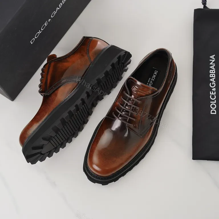 View 3 of Glossy Cognac Leather Derby: City-Polish, All-Day Comfort Derby