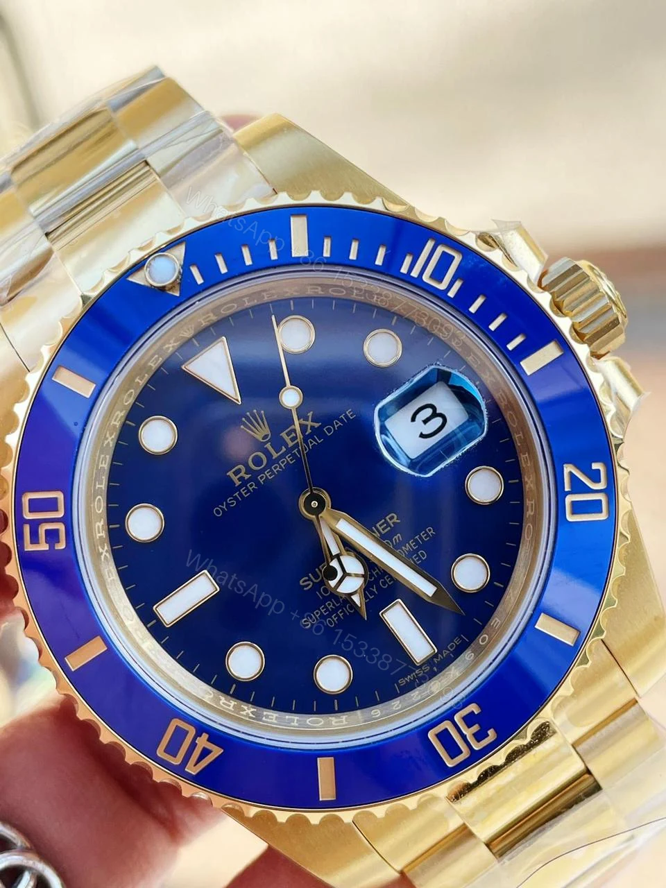 View 2 of VSF FACTORY 1:1 Rolex Submariner 116618 LB Best Edition Blue Ceramic YG Plated 904L Steel VS3135