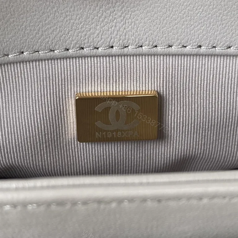 View 2 of Chanel-Inspired Quilted Mini Bag: Gray & Gold Chain Luxury