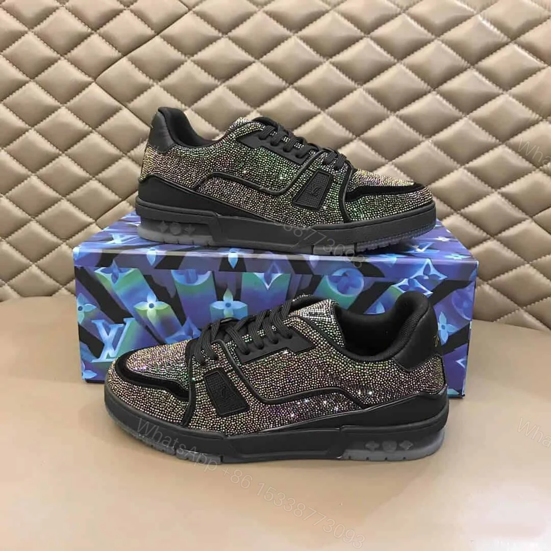 View 7 of LOUIS VUITTON GLITTER SNEAEKERS BLACK TRAINER – LV223