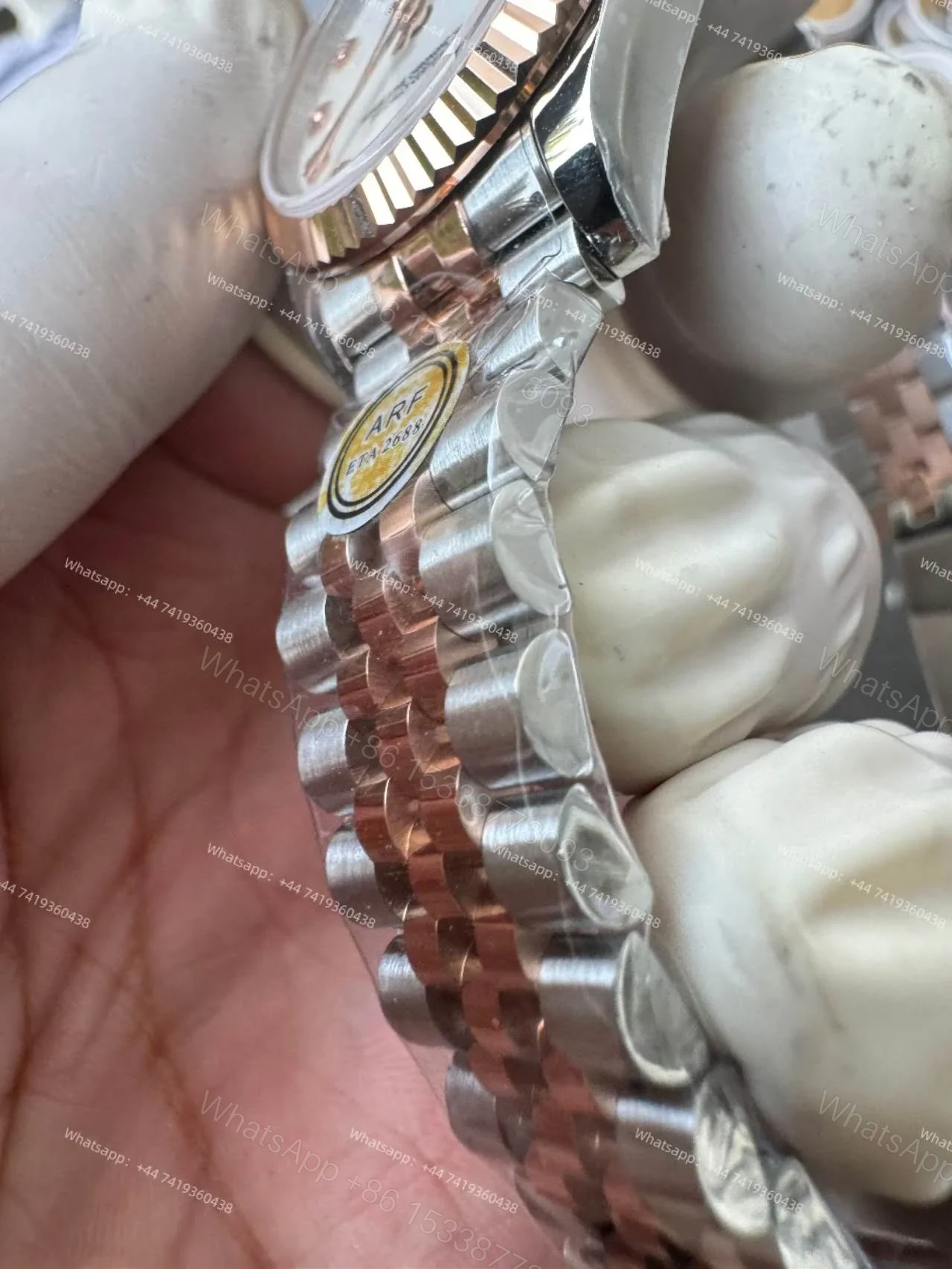 View 13 of Rolex Datejust M278271-0026 1:1 Replica Rose Gold Mother of Pearl Dial Jubilee 31MM 2236 Movement Super Clone Watch