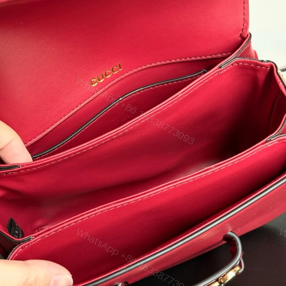 View 9 of Gucci Horsebit 1955 Aura Mini Shoulder Bag Red 19Cm