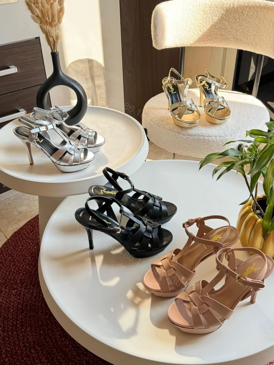 View 13 of Saint Laurent Dusty Leather Tribute Sandals