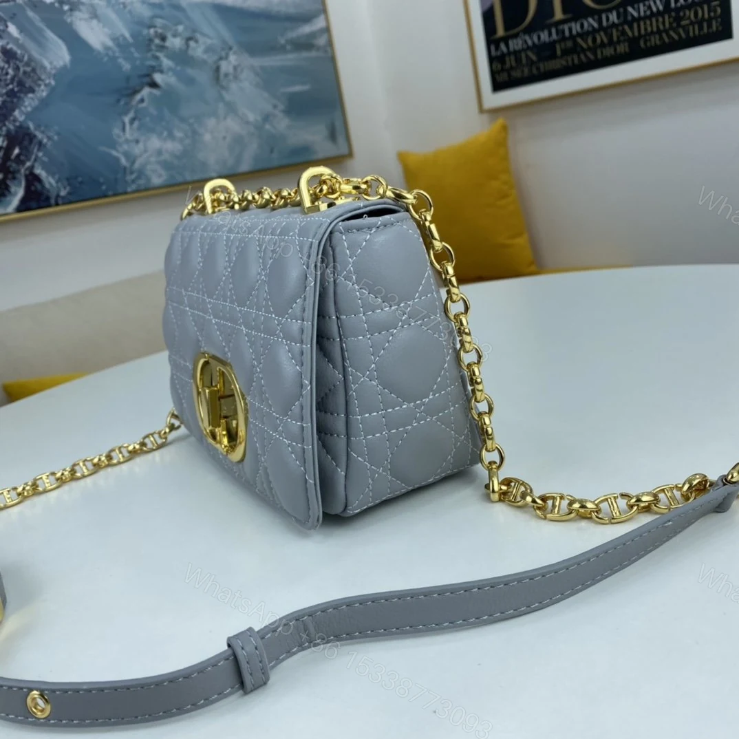 View 2 of Dior Small Dior Caro Bag Black Supple Cannage Calfskin Women