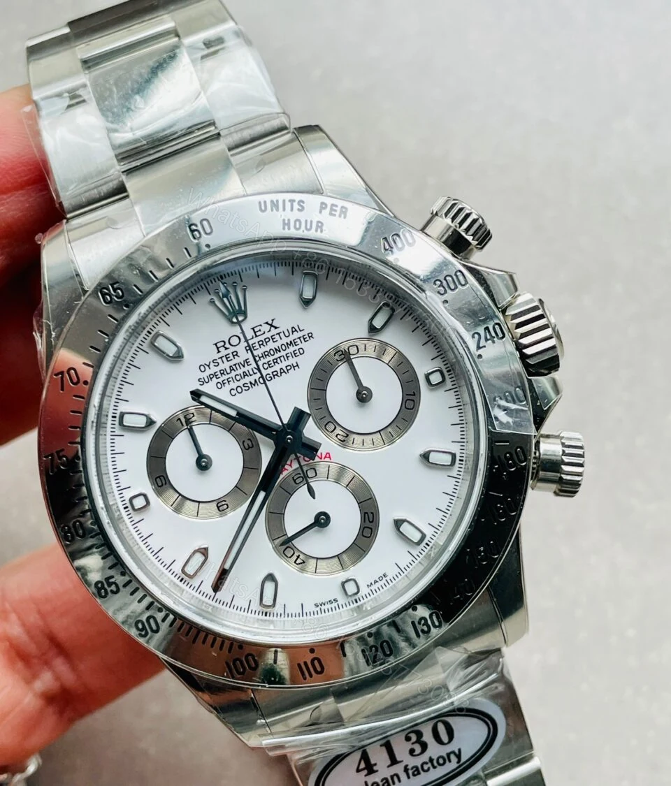 View 2 of Rolex Daytona 116500 DAYTONA 1:1 Best Edition CF 904L SS Case and Bracelet White Dial Silver bezel SA4130