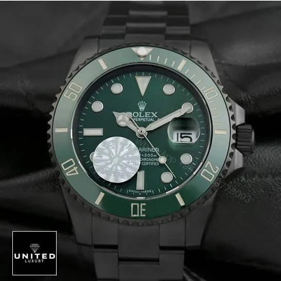 View 7 of Rolex Submariner Blaken 116611N Green Dial Replica
