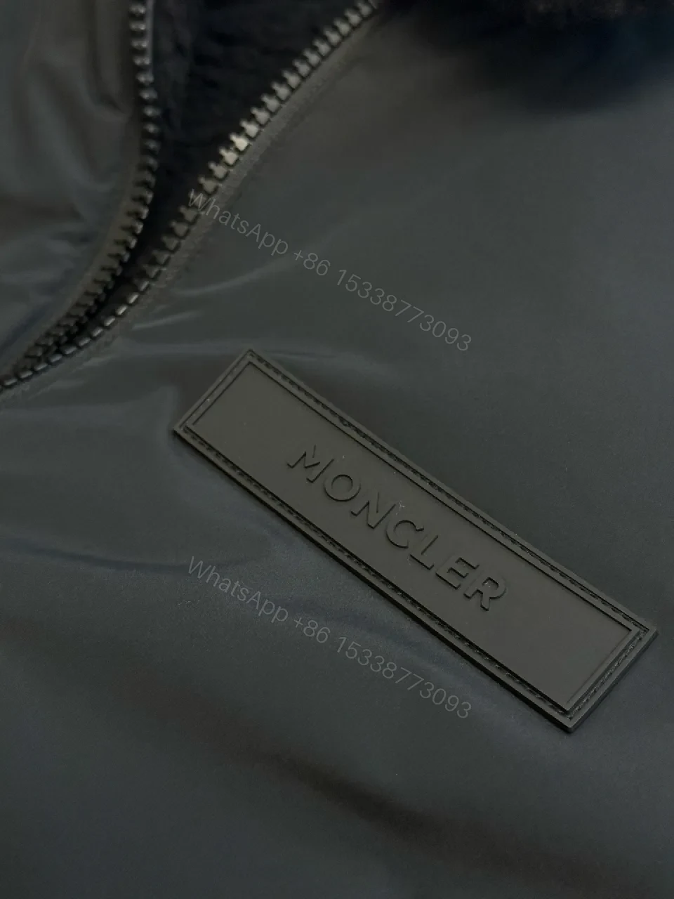 View 8 of Black + Shearling + Bomber + Plush Collar Warmth + Jacket
