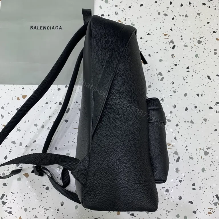 View 8 of Balenciaga Black Pebbled Leather Backpack: City Luxe Everyday Carry