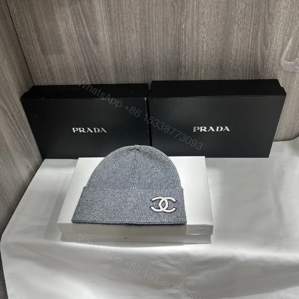 View 8 of Knit Beanie with Double-C Charm: Luxe Everyday Comfort