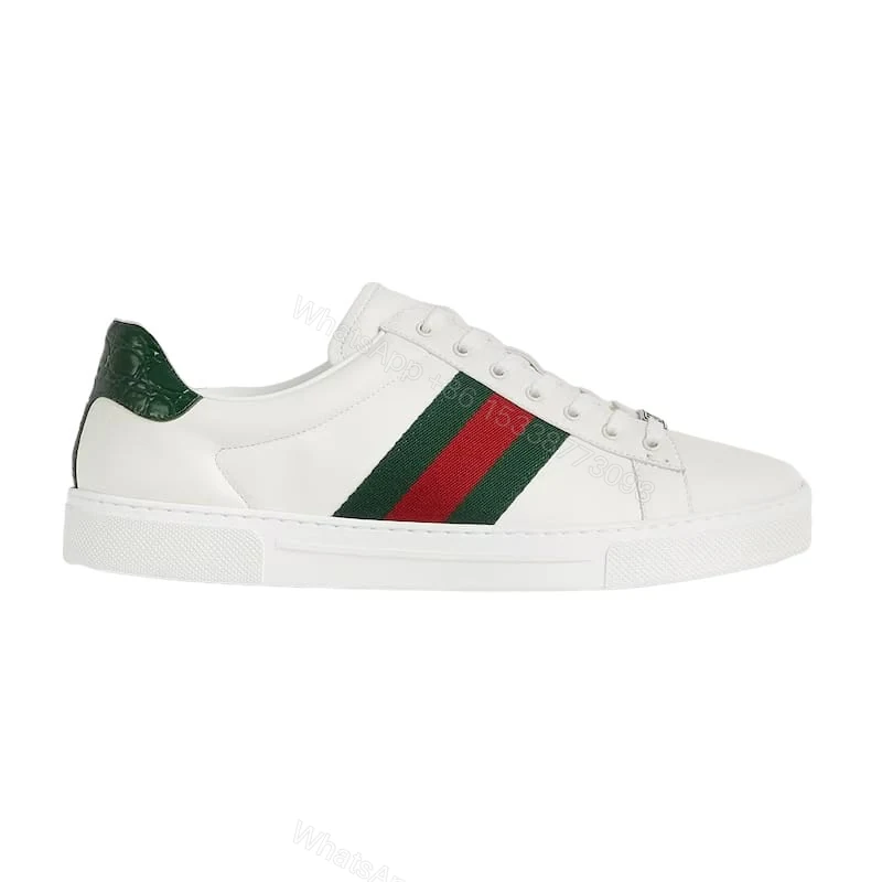 GUCCI ACE LEATHER SNEAKER WITH GREEN CROCODILE – GC229 — view 1