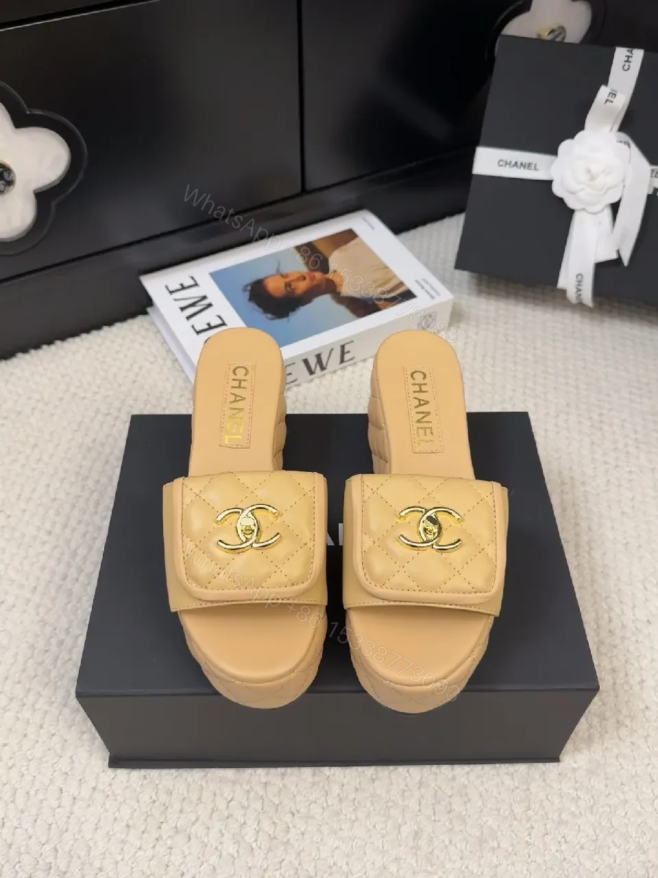 Quilted Beige Slide Sandals – Elevated Casual Luxe — view 1