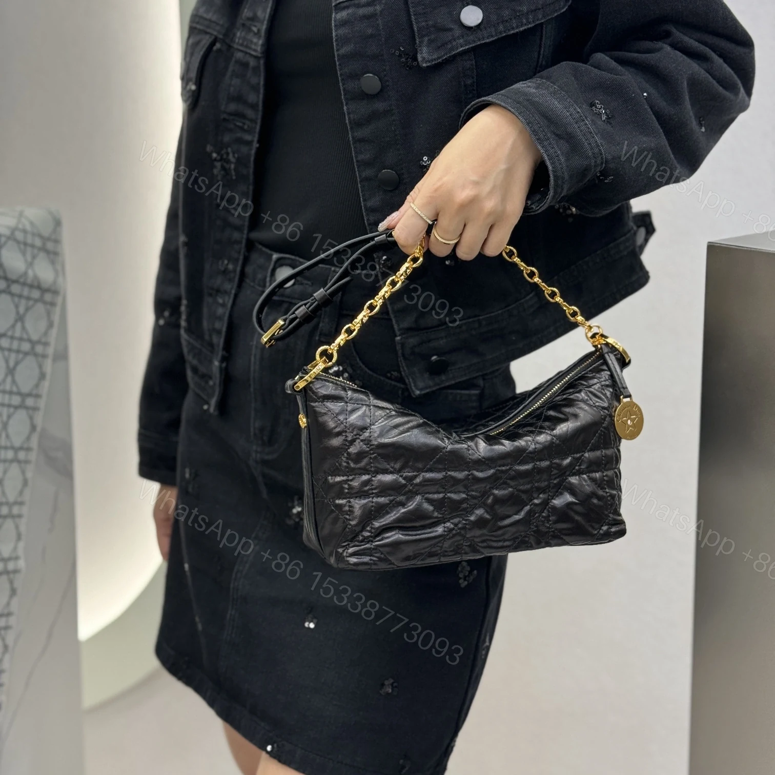 View 17 of 高仿Dior*Star系列S3202M900鏈條單肩腋下包黑色免檢版