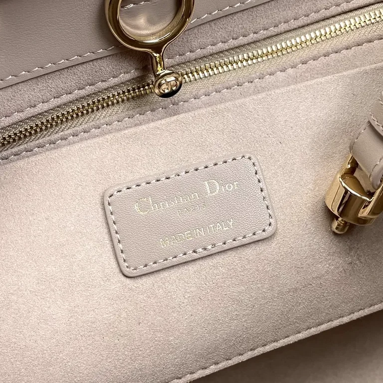View 7 of Taupe Soft-Soled Luxury Satchel: Quilted, Structured Dior-Inspired Bag