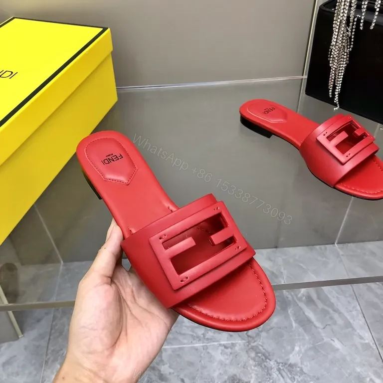 View 2 of Bold Red Leather Sandals with Signature Hardware Strap