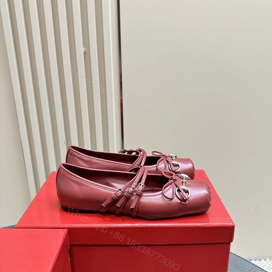 View 4 of GUCCI WOMEN’S HORSEBIT BALLET FLAT SACCHETTO RED 821219 AAEA4 6207