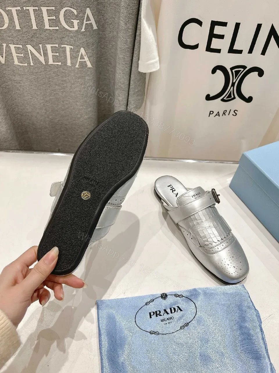 View 6 of Metallic Fringe Slip-Ons: Modern Glam Comfort Shoes