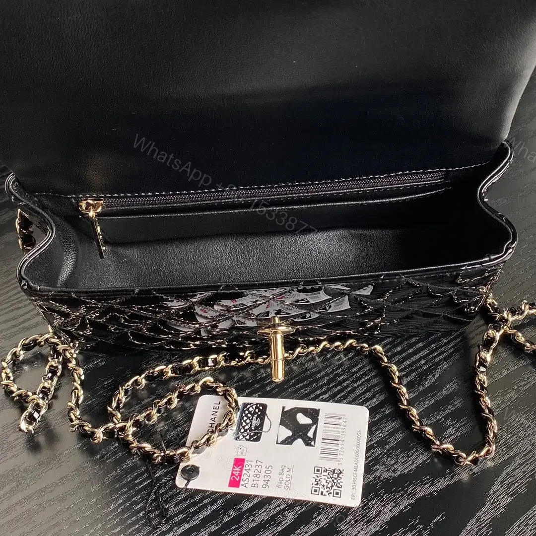 View 6 of Chanel Patent Quilted Mini Top Handle Flap Bag
