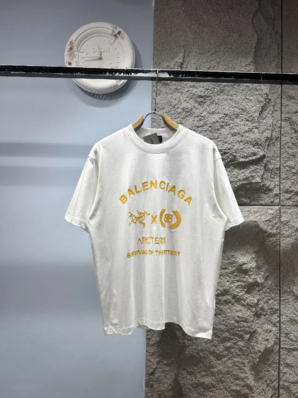 Graphic-Statement Tee with Luxe Gold Print, Unisex Short Sleeve — view 1