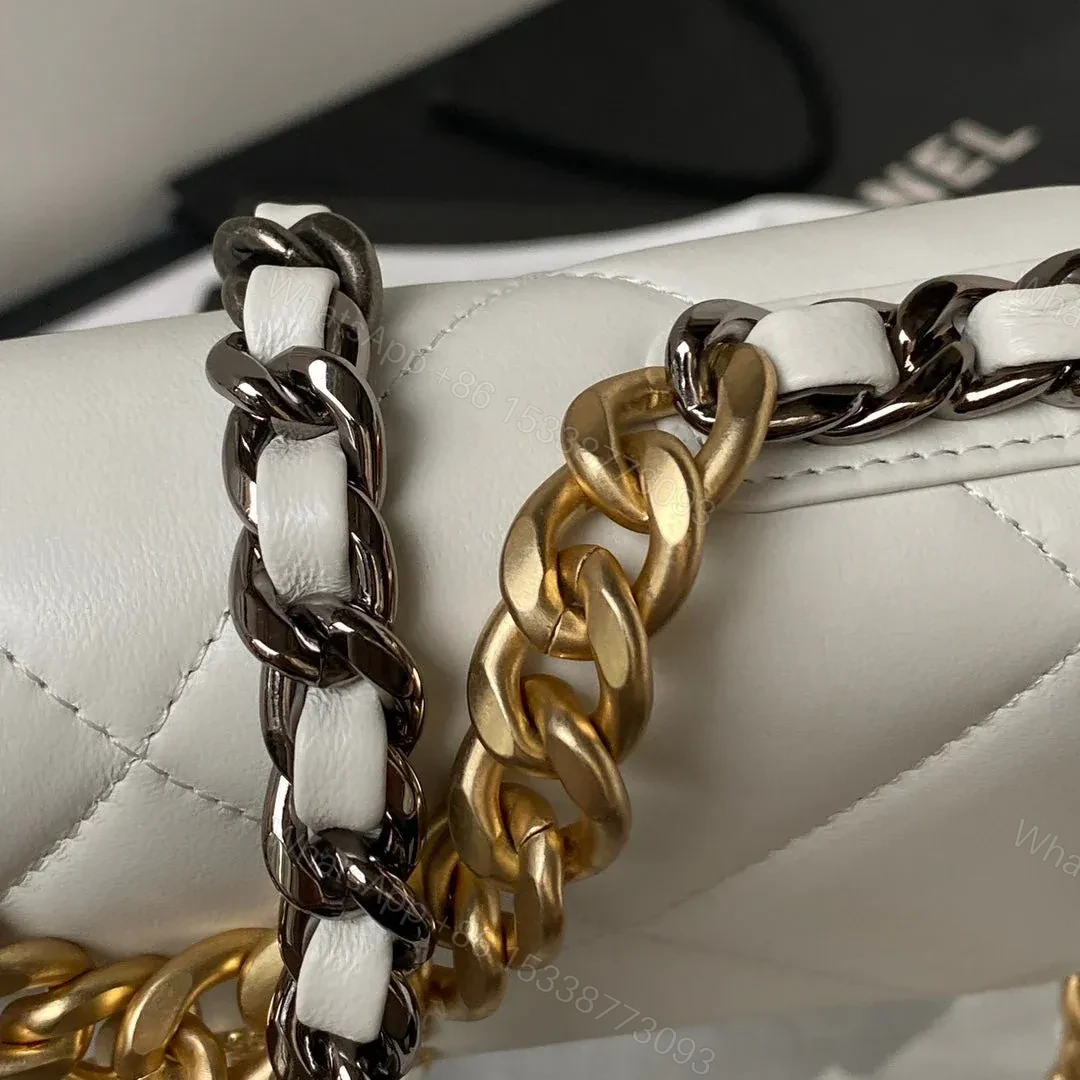 View 5 of CHANEL 19 WOC 19CM WHITE LAMBSKIN GOLD
