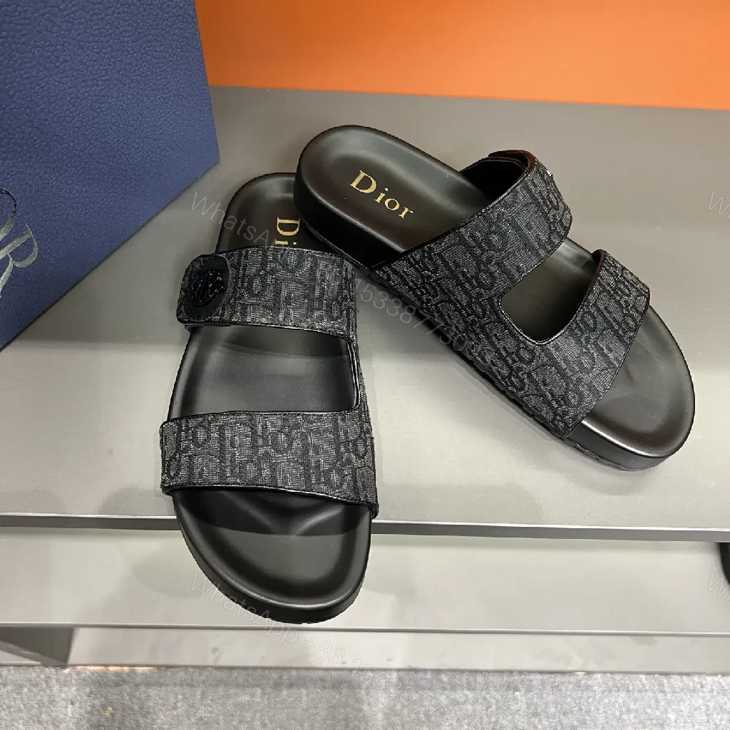 View 2 of Textured Jacquard Slip-Ons: Luxe Comfort Slides