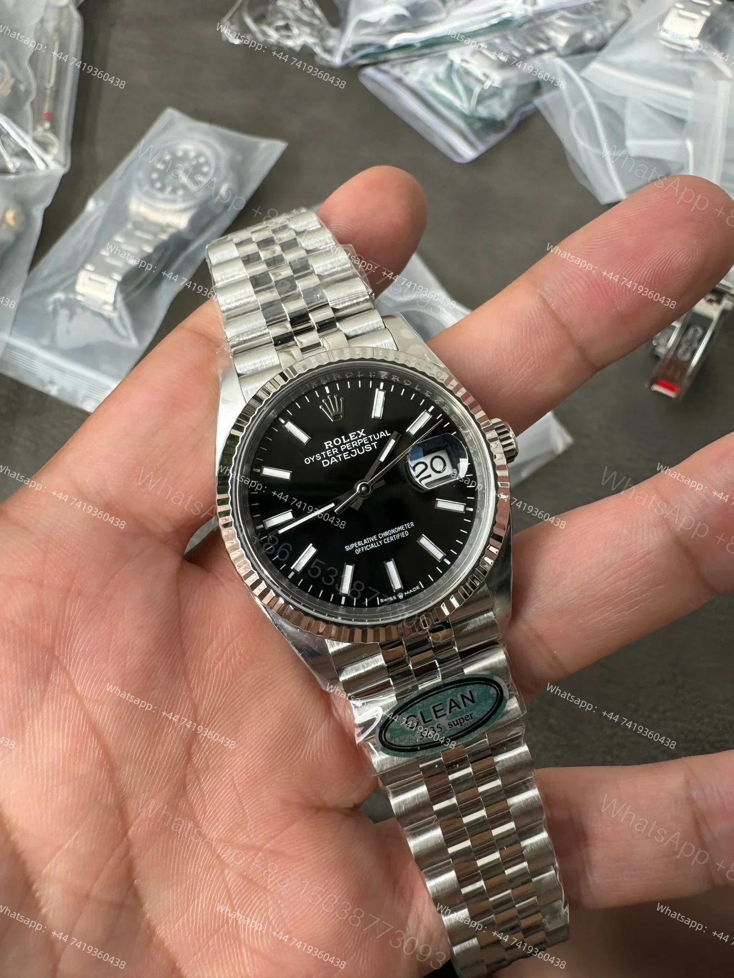 View 2 of Rolex Datejust M126334-0006 Black Dial 1:1 Replica Jubilee 36MM 3235 Movement Super Clone Watch