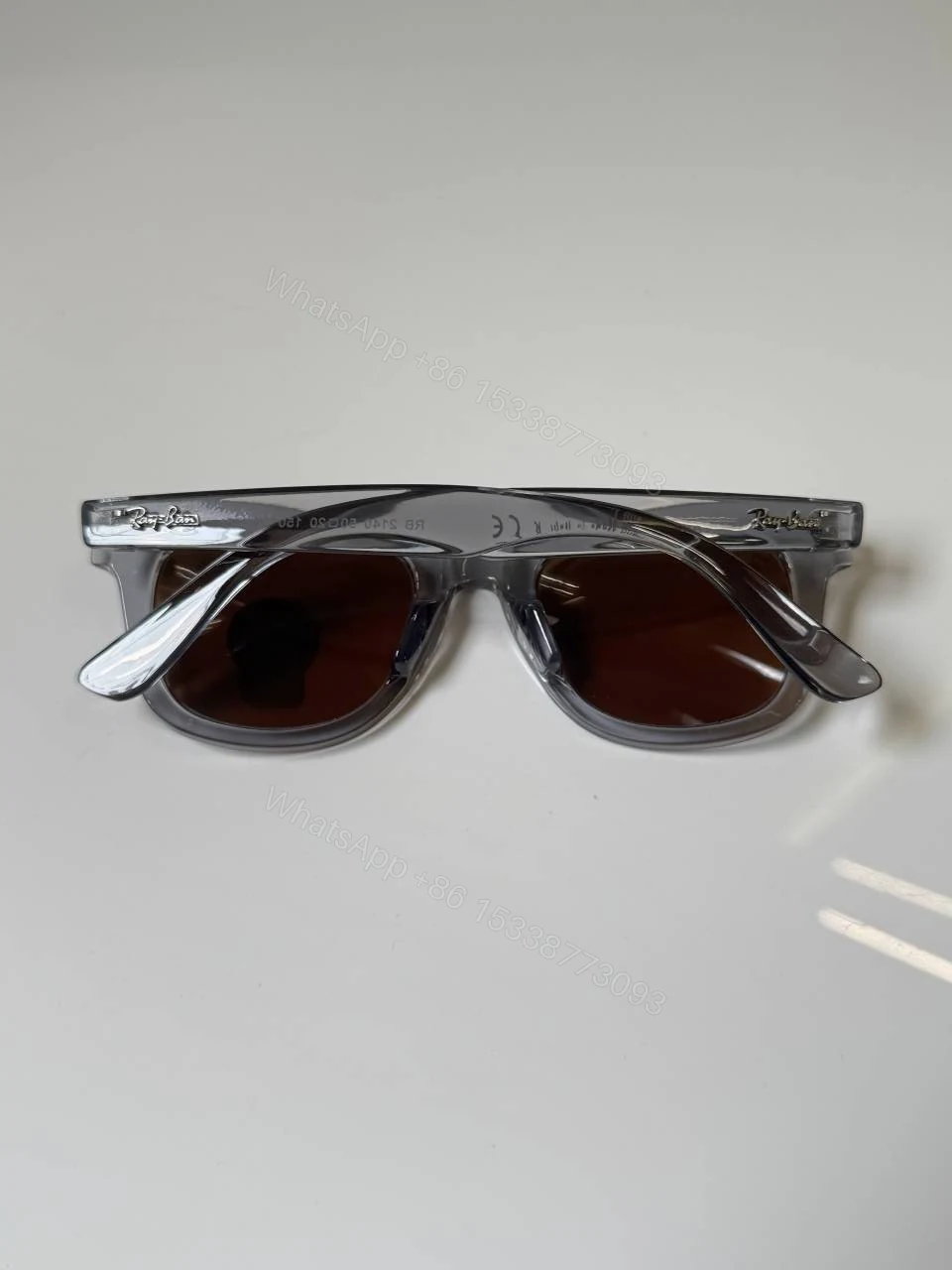 View 2 of First Copy Ray-Ban 2140 Grey Brown Wayfarer Sunglasses UV Protected Premium Quality
