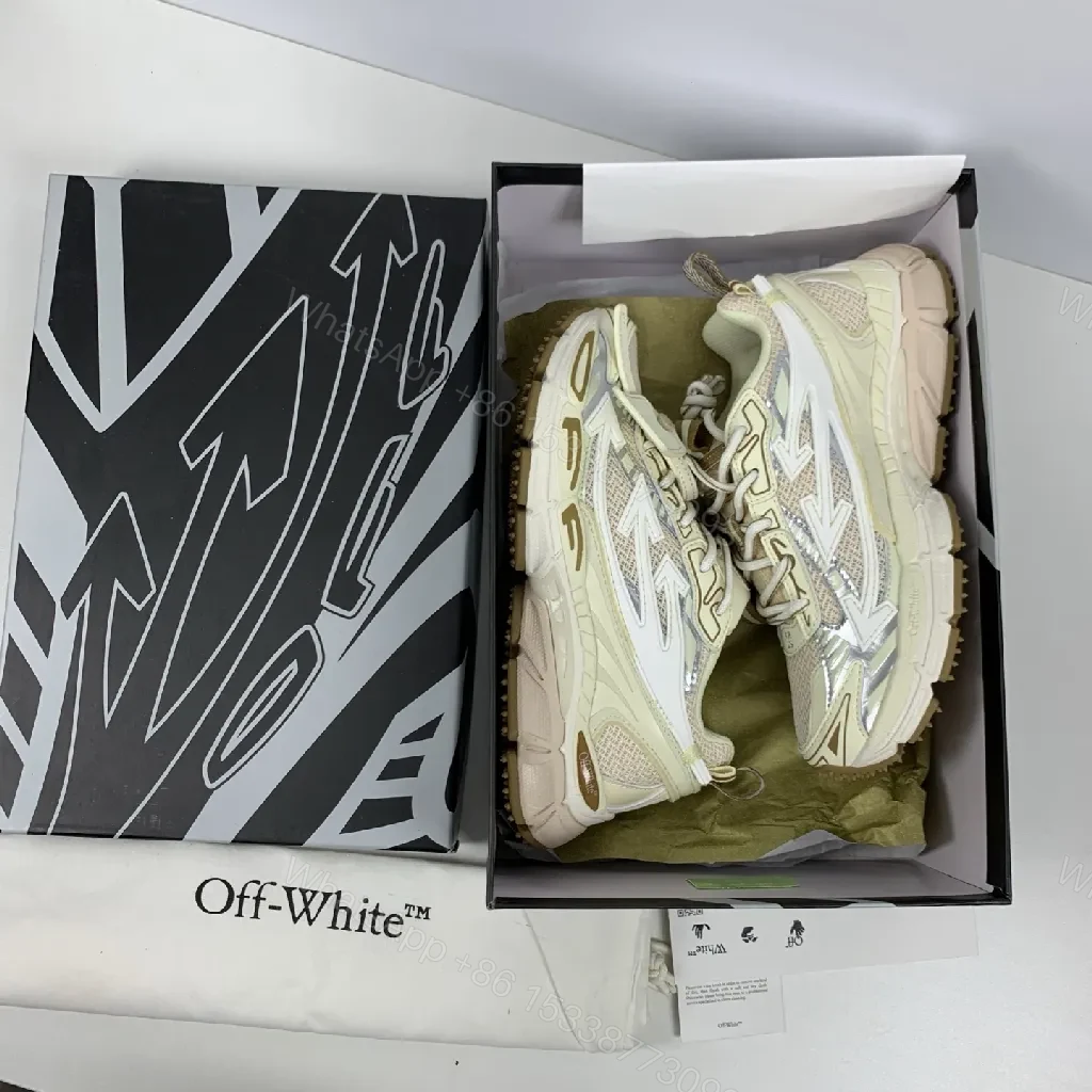 View 3 of Chunky Off-White High-Top Sneaker: Weathered Luxury Comfort