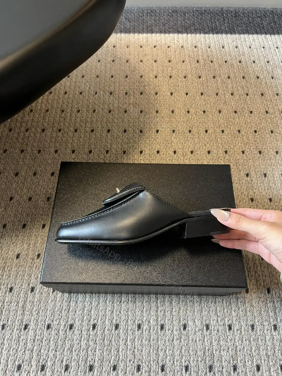 View 2 of Chic Leather Slides: Luxury Comfort in Minimalist Design