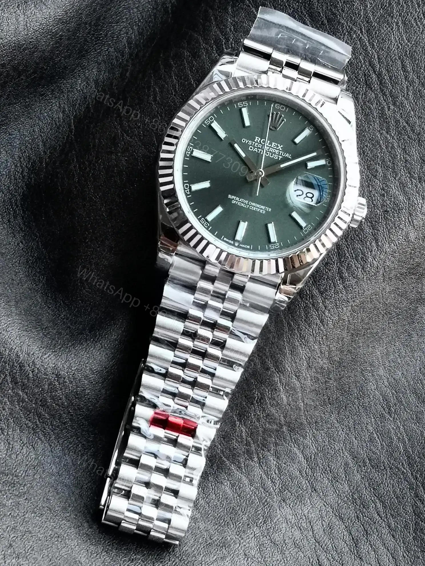 View 2 of Rolex Datejust 41 Green Jubilee Replica 41MM Premium Fluted Bezel 126334-0028