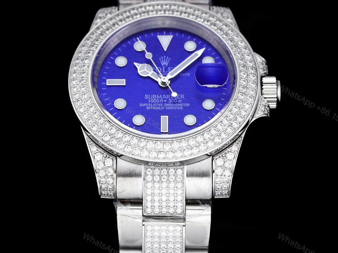 View 3 of Rolex Full Iced Diamond Dial Three-Link Bracelet Luxury Watch 42mm Ultimate Edition RG-ROLEX-FULL-ICED-STAR-DIAMOND-42