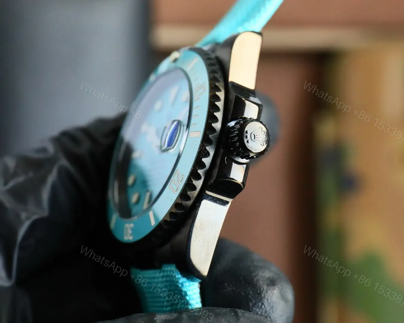 View 5 of Blaken Custom Rolex Submariner Tiffany Blue Strap 40mm RG-BLAKEN-SUB-40MM-TIFFANY-STRAP