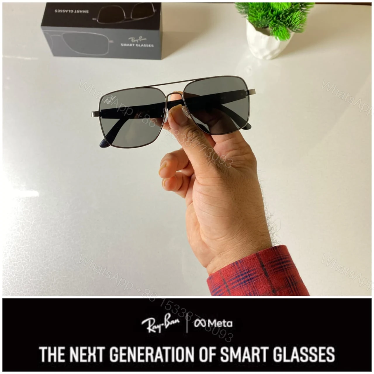 View 9 of Ray-Ban Meta Edition Black-Gold Tinted Metal