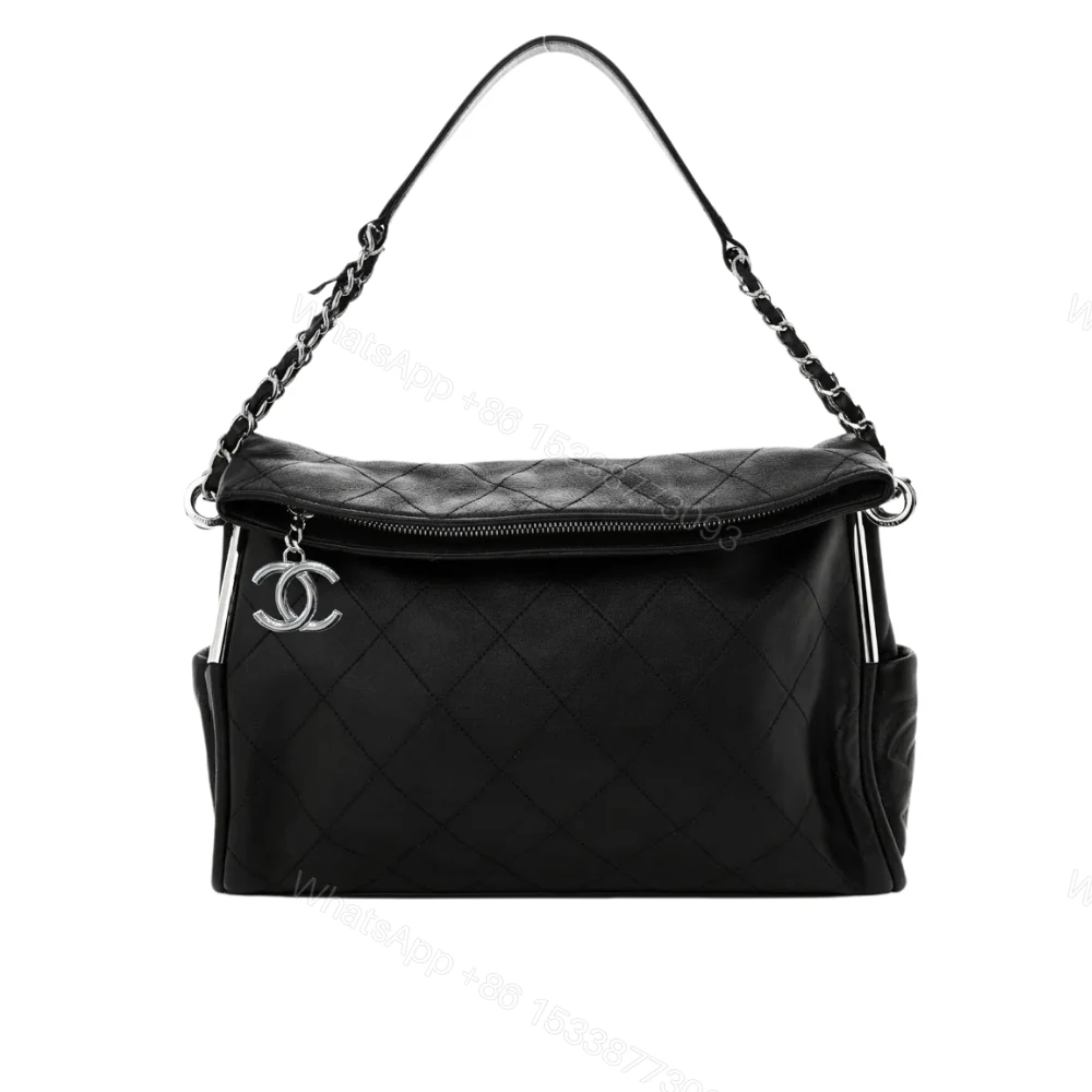 Chanel Ultimate Soft Hobo Bag Silver Hardware Black 38Cm — view 1