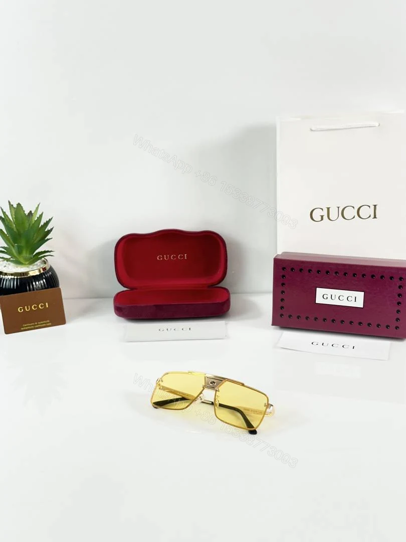 View 4 of First Copy Gucci 0336 Gold Yellow Sunglasses