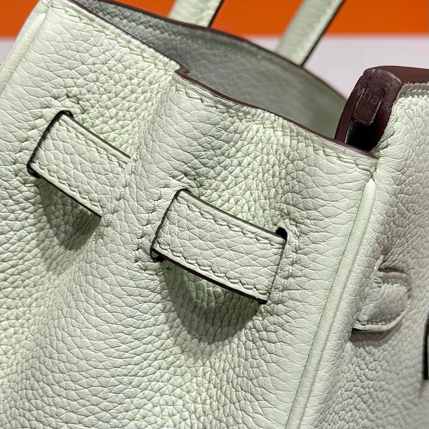 View 7 of HERMES BIRKIN 25 IN LIGHT MINT GREEN SILVER HARDWARE