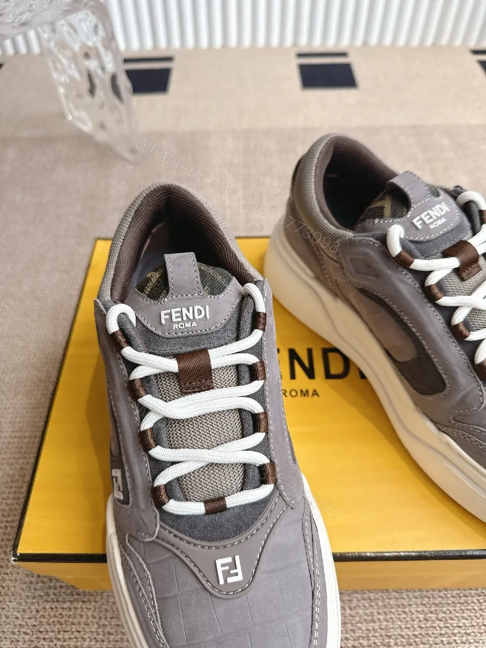 View 9 of Grey Textile Modern Luxe Sneaker with Cushioned Comfort