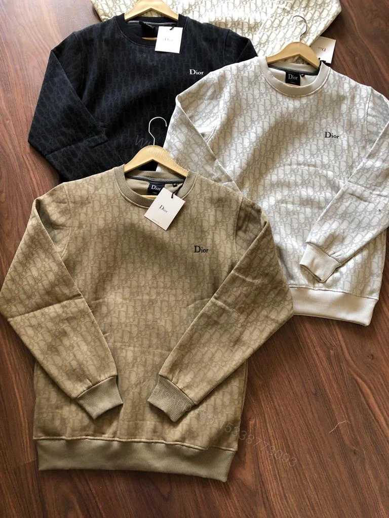 View 5 of FIRST COPY DIOR IMPORTED COTTON FLEECE ROUND NECK SWEATSHIRT