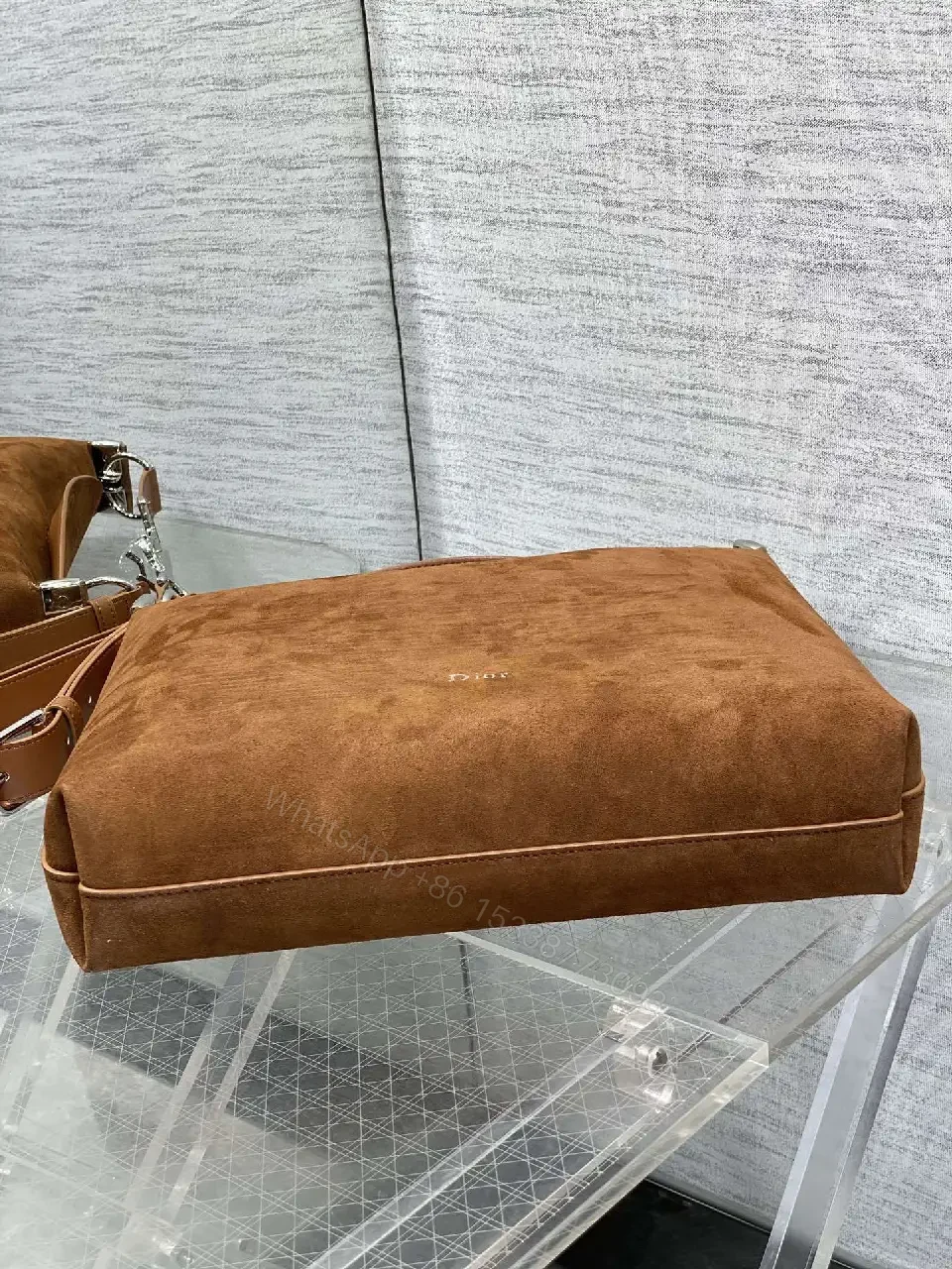 View 10 of Rich Suede Shoulder Bag: Minimalist, Subtle Branding, Crossbody