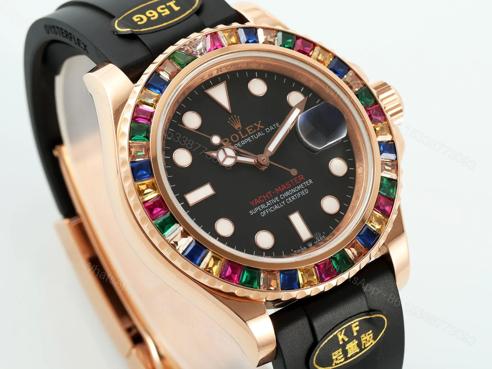 View 2 of ZF Factory Clean Factory KF Rolex Yacht-Master Black Gem-Set Watch