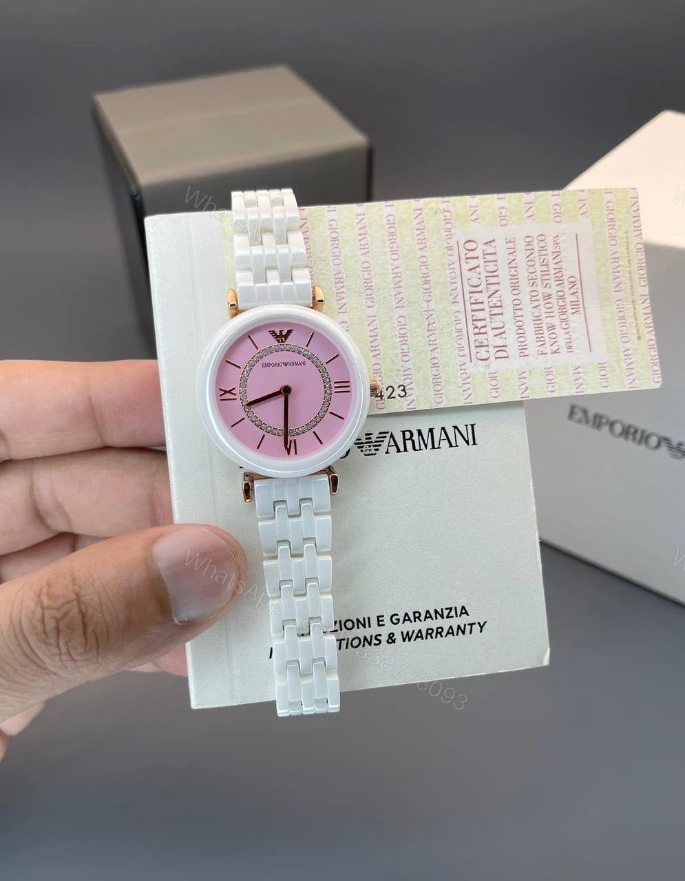 View 2 of Emporio Armani Ceramic Ladies Round 36mm Quartz