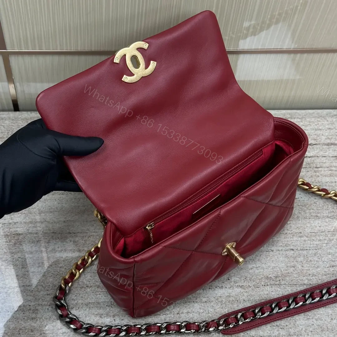 View 6 of CHANEL 19 Bag Small Red