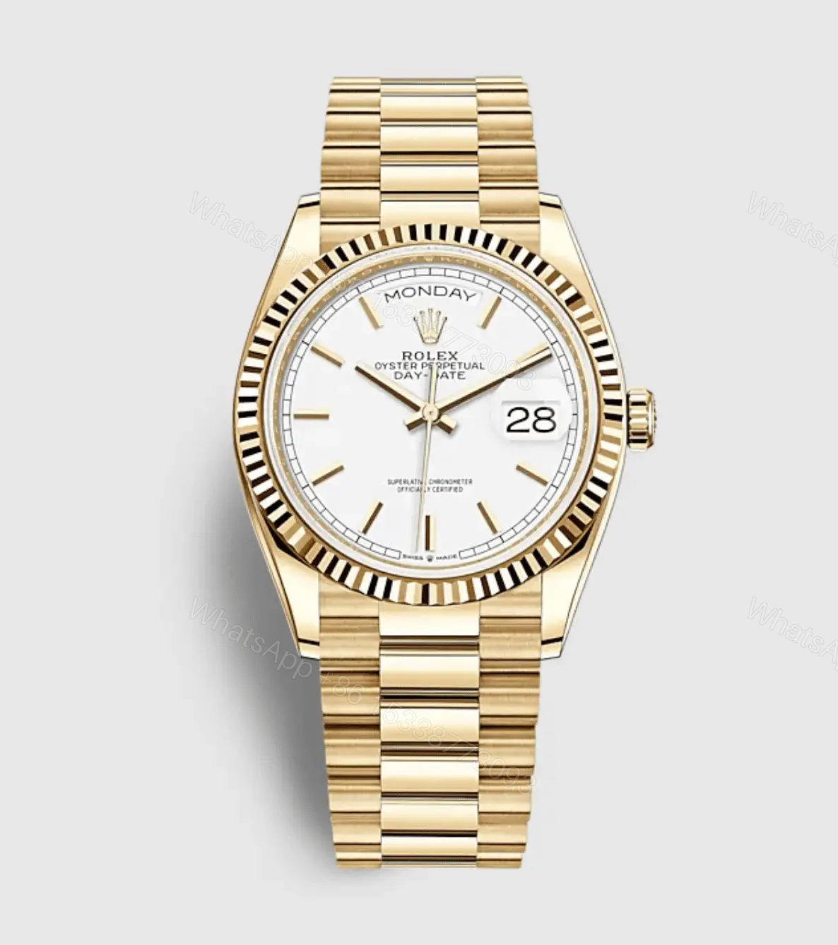 View 3 of Rolex Day Date Yellow Gold Replica Super Clone Model