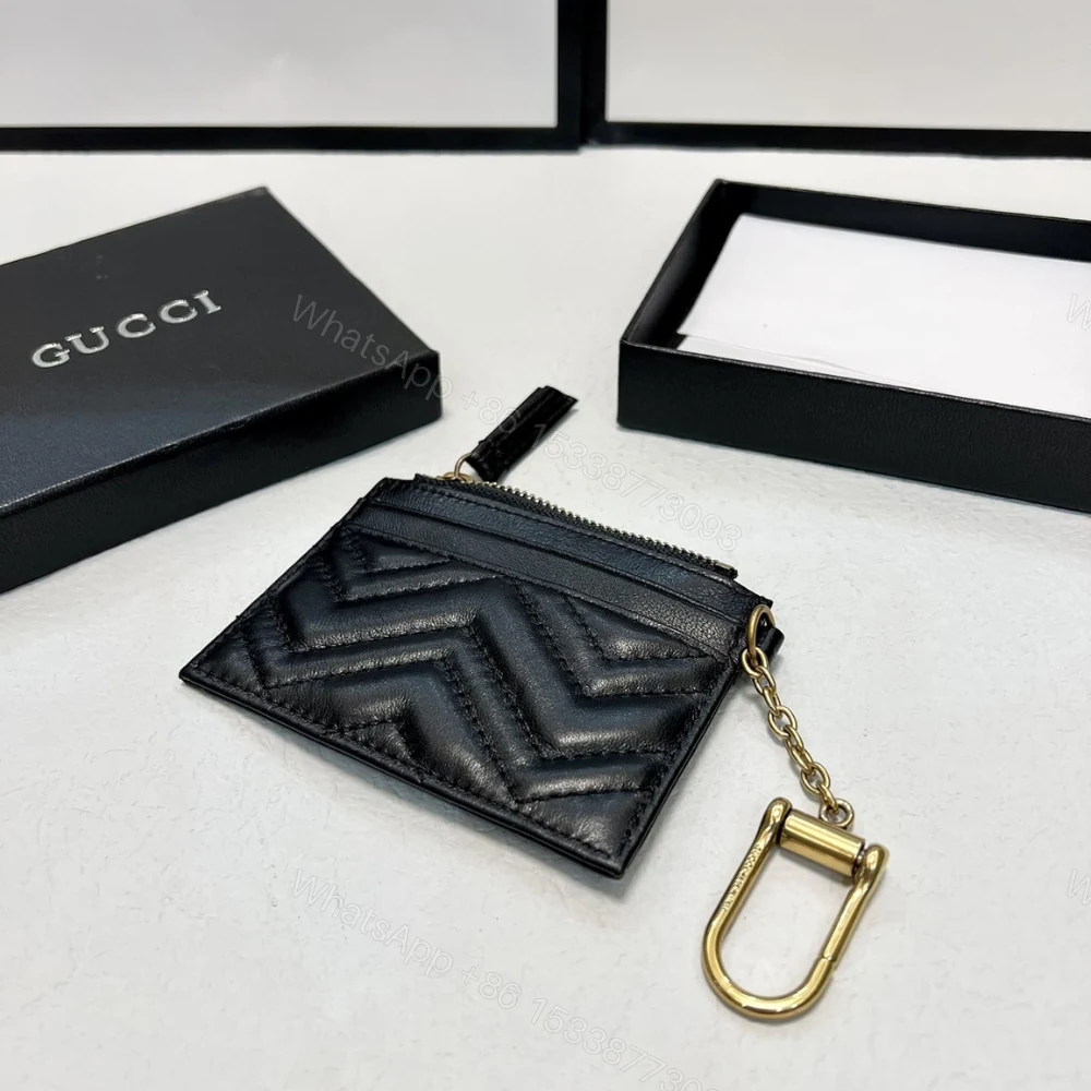 View 3 of Gucci GG Marmont Keychain Wallet Black 10Cm