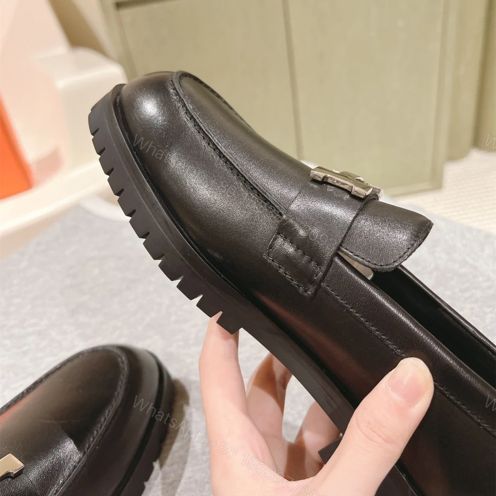View 4 of 高仿Hermes*H232137Z02小牛皮樂福鞋黑色免檢版